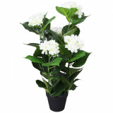 Planta artificiala Hydrangea cu ghiveci, 60 cm, alb GartenMobel Dekor, vidaXL
