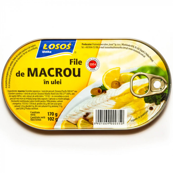 File de Macrou in Ulei Losos Ustka, 170 g