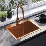 Chiuvetă inox Liam BRUSH COPPER
