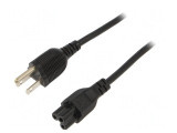Cablu de alimentare 3x0.75mm2 IEC C5 la NEMA 5-15 1.8m