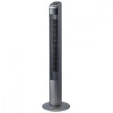 Ventilator tip turn Trisa Fresh Breeze 9346.43, cu Telecomanda, Putere 45W, 3 viteze, Inaltime 120 cm, INOX Negru - NOU