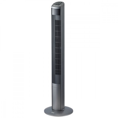 Ventilator tip turn Trisa Fresh Breeze 9346.43, cu Telecomanda, Putere 45W, 3 viteze, Inaltime 120 cm, INOX Negru - NOU foto