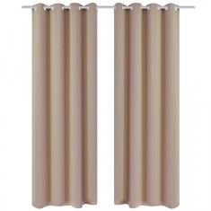 Draperii opace cu inele metalice 2 buc. 135 x 245 cm, crem foto