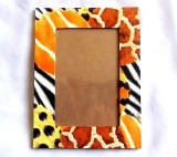 rama foto de lemn cu imprimeu de piele de tigru ,zebra si leopard 32210