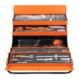 Trusa de scule , 85 piese, otel, cutie metalica cu maner si 5 tavi, ideala pentru service, garaj si ateliere