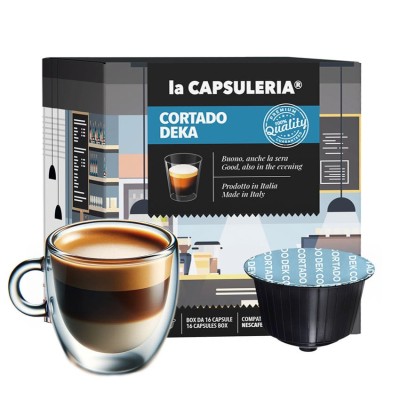 Cortado Deka, 16 capsule compatibile Nescafe Dolce Gusto, La Capsuleria foto