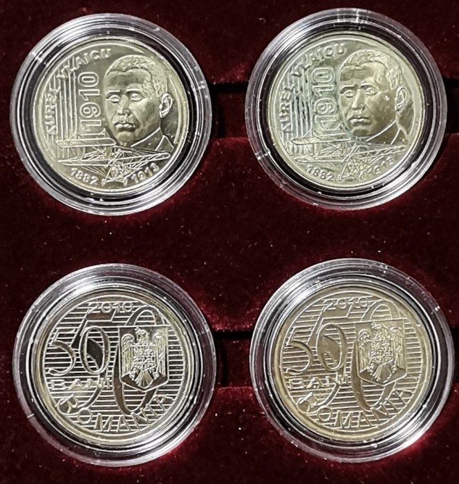 SV * Romania BNR 50 BANI 2010 * AUREL VLAICU * UNC * din-f&acirc;șic-&icirc;n-capsulă ! Pret per Bucata !