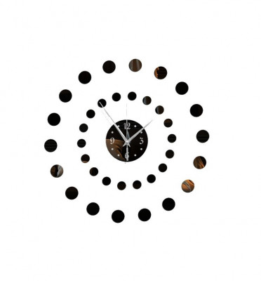 Ceas decorativ de perete, Rotund, Oglinda acrilica, 25 cm, MC-073 foto