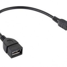 Cablu OTG, USB A mama - mini USB tata, 20cm - 402198
