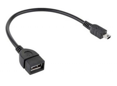 Cablu OTG, USB A mama - mini USB tata, 20cm - 402198 foto