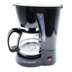 Cafetiera cu filtru reutilizabil, Esperanza Robusta, capacitate 0.6 l, 650 W, sistem anti-scurgere, neagra