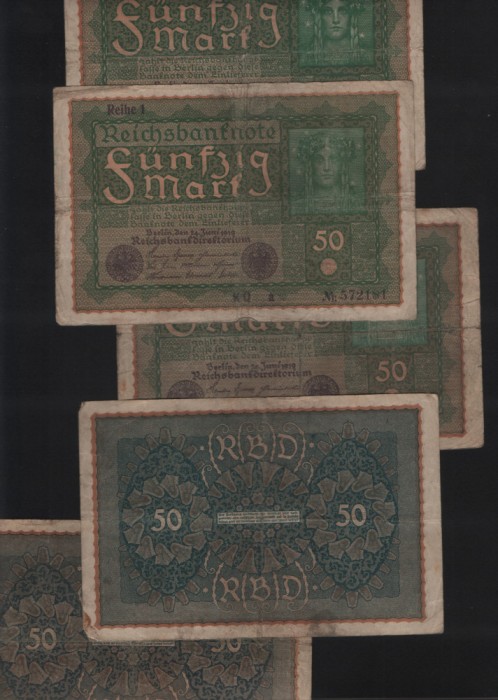 Germania 50 marci mark 1919 F-VF pret pe bucata