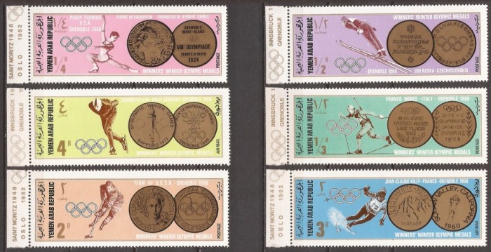 YEMEN SPORT MEDALII J.O. DE IARNA (serie dantelata) MNH YEMEN SPORT MEDALII J.O. DE IARNA (serie dantelata) MNH