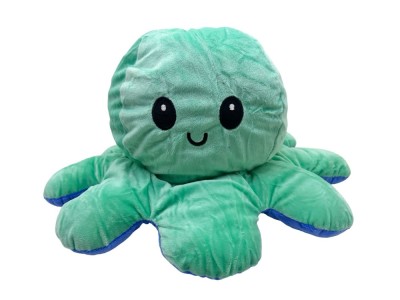 Jucarie de plus caracatita Moody reversibila verde-albastru foto