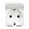 Priza schuko cu capac Living Light Bticino 2M alb N4141PW