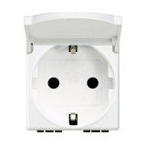 Priza schuko cu capac Living Light Bticino 2M alb N4141PW