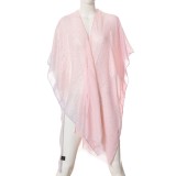 Poncho roz pal cu efect stralucitor si croiala vaporoasa