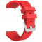 Curea silicon, compatibila Pebble Time Steel, telescoape Quick Release, 22mm, Red
