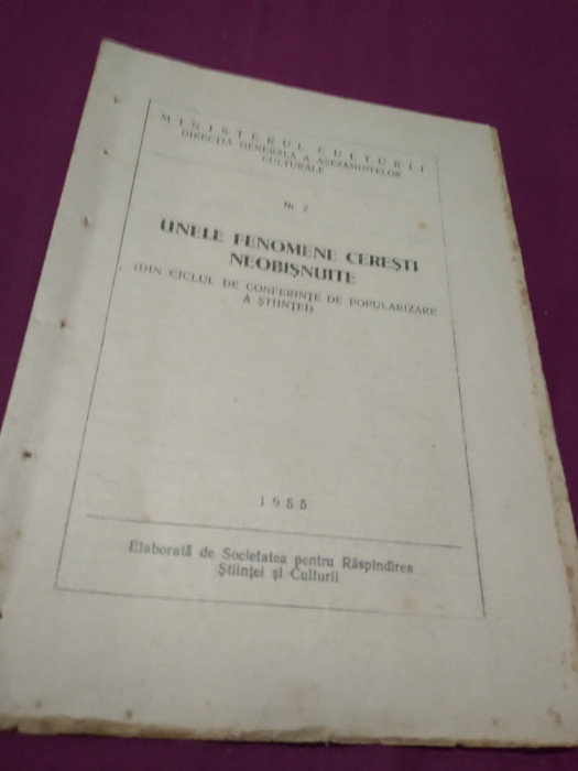 UNELE FENOMENE CERESTI NEOBISNUITE NR.2 /1955