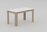 Masa bucatarie/dining, 140x80 cm, sonoma cu alb, dreptunghiulara, PAL, design unic, Sasta by Fichi, Eco