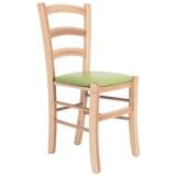 Scaun Paesana - cadru natur - imitatie piele verde - 21899
