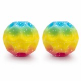 Cumpara ieftin Set 2 mingi antistres multicolor 6 cm, jucarii senzoriale moi din poliuretan, mingi saltarete pentru relaxare, joaca, stimulare tactila si exercitii p