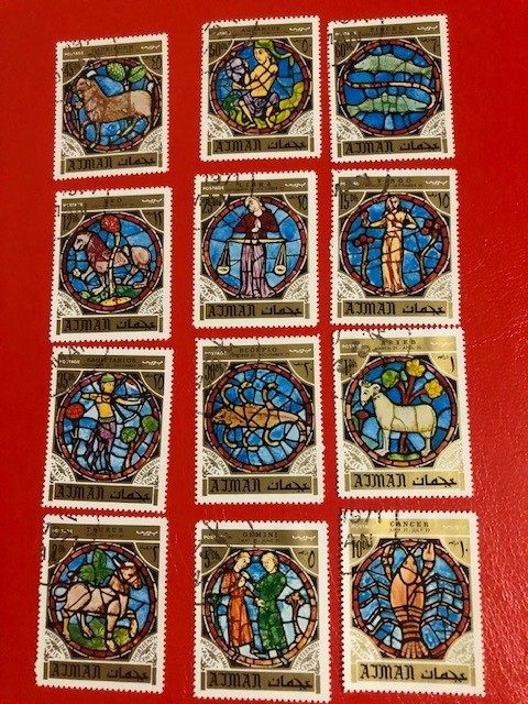 AJMAN, ZODII - SERIE COMPLETĂ ȘTAMPILATĂ