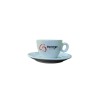 Domingo Caffe Set 6 Cesti + 6 Farfurii Cappuccino, Ceramica, Rosu, 120ml, Compatibil Masina Spalat Vase &amp; Plita Espressor