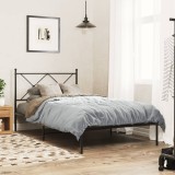 VidaXL Cadru de pat din metal cu tăblie, negru, 100x200 cm 376497