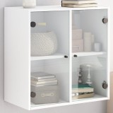 Gossi dulap de perete cu usi din sticla, alb, 68x37x68,5 cm