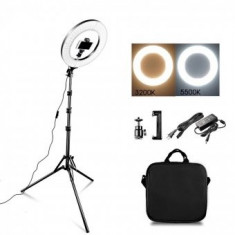 Lampa circulara RL-18 Led Lumina rece si calda 55w, Ring light foto