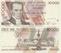 1999 (12 Iulie), 10.000 Sucres (P-127e.3) - Ecuador - stare UNC foto