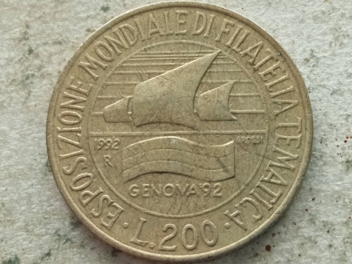 ITALIA-200 LIRE 1992 (Expozitia Filatelica)