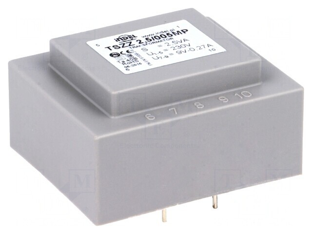 Transformator &icirc;ncapsulat 2,5VA 230V 9V 270mA PCB