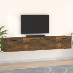 vidaXL Dulapuri de perete 2 buc. stejar fumuriu 100x36,5x35 cm lemn 3115673