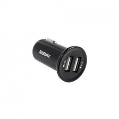 REMAX Duo USB QC 2.1A / 1A încărcător de mașină Premium-Culoare Negru