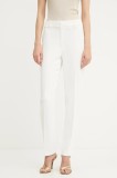 Morgan pantaloni culoarea alb, drept, high waist, PVAPLO