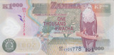 Bancnota Zambia 1.000 Kwacha 2011 - P44h UNC ( polimer )