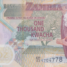 Bancnota Zambia 1.000 Kwacha 2011 - P44h UNC ( polimer )