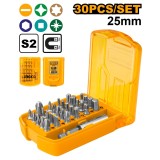 Set Biti 30 Piese INGCO AKSD08301 &ndash; Compatibilitate Universala, Organizare Compacta