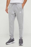 Adidas pantaloni de trening culoarea gri, melanj IJ6494