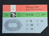 Bilet meci Fotbal URSS - IUGOSLAVIA (01.08.1980) - original de la Jocurile Olimpice de Vară - Moscova 1980