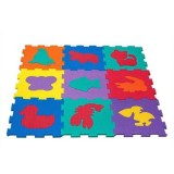 Set 9 bucati de puzzle podea pentru copii cu imprimeu Animale, din spuma EVA, 31,5x31,5, Oem