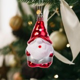 Decor pentru brad - Mos Craciun, sclipitor - 85 x 50 mm