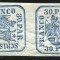1864 , Lp 13 b , Principatele Unite 30 Parale , pereche intoarsa 90 grd. - MLH