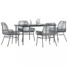 Gossi set de sufragerie de gradina 5 piese sticla poliratan gri