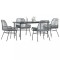 Gossi set de sufragerie de gradina 5 piese sticla poliratan gri