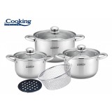 Set gatit din inox, 8 PIESE, Baza inductie, VICTORIA, Heinner