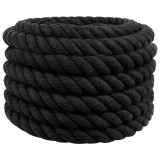 vidaXL Sfoară din Bumbac 50 m 30 Negru 100% bumbac 42011831