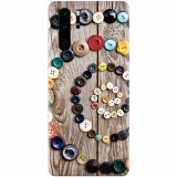 Husa silicon pentru Huawei P30 Pro, Colorful Buttons Spiral Wood Deck